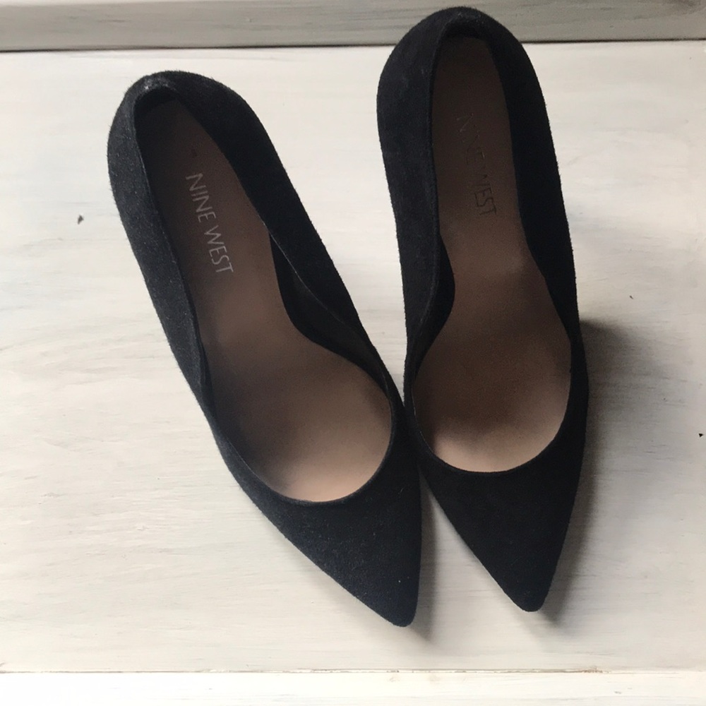 Black Nine West Velvet Heels